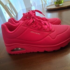 Skechers Womens UNO NIGHT SHADES  Shoes Casual Sneakers Hot Pink 6.5